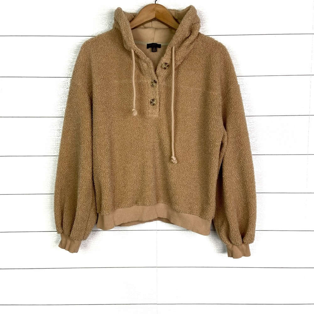 CURRENT AIR Sherpa Teddy Hoodie Brown Medium Comfy